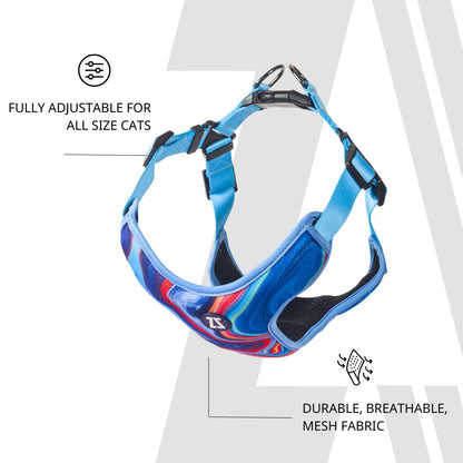 Zoomiez Adjustable Soft Mesh Cat Harness - Fluid