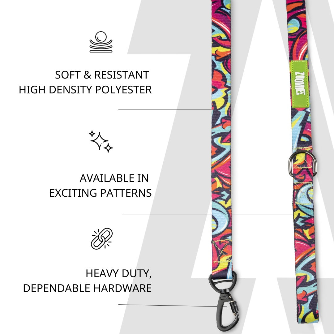 Zoomiez H-Harness, Printed Collar & Tuff Leash Co-ord Set - Drip