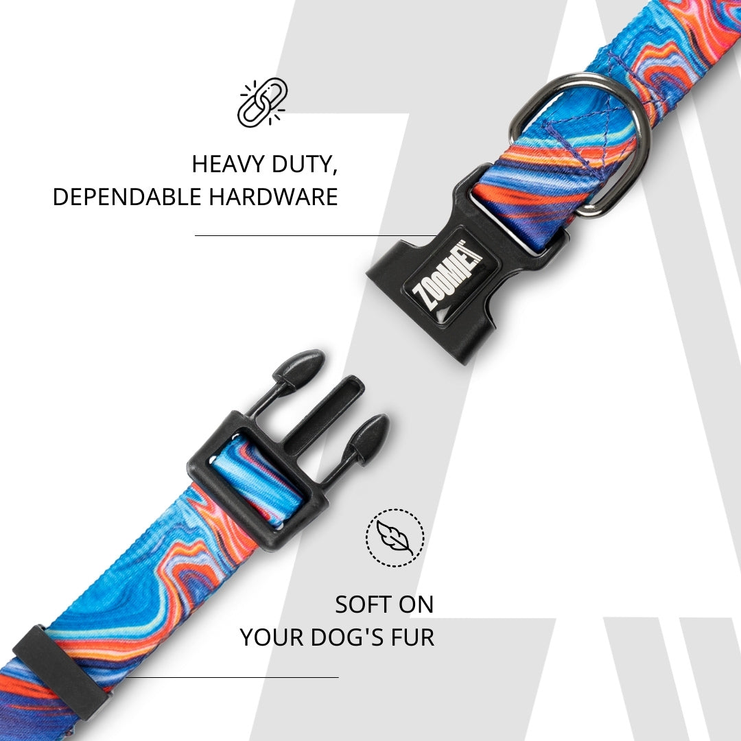 Zoomiez H-Harness, Printed Collar & Tuff Leash Co-ord Set - Fluid