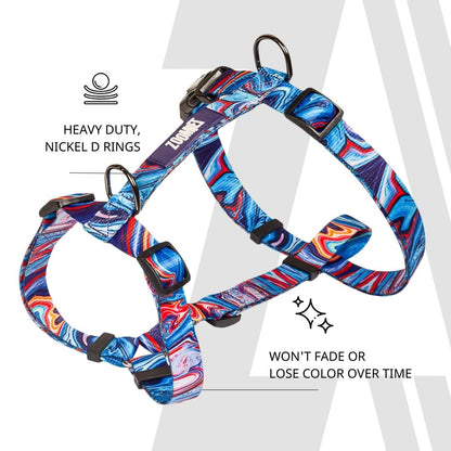 Zoomiez Printed H-Harness For Dogs - Fluid