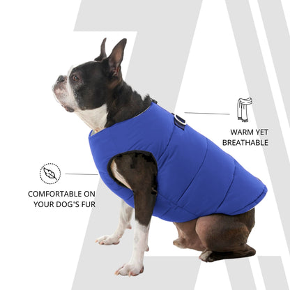 Zoomiez Ultimate Dog Jacket With Built In Harness - Navy Blue