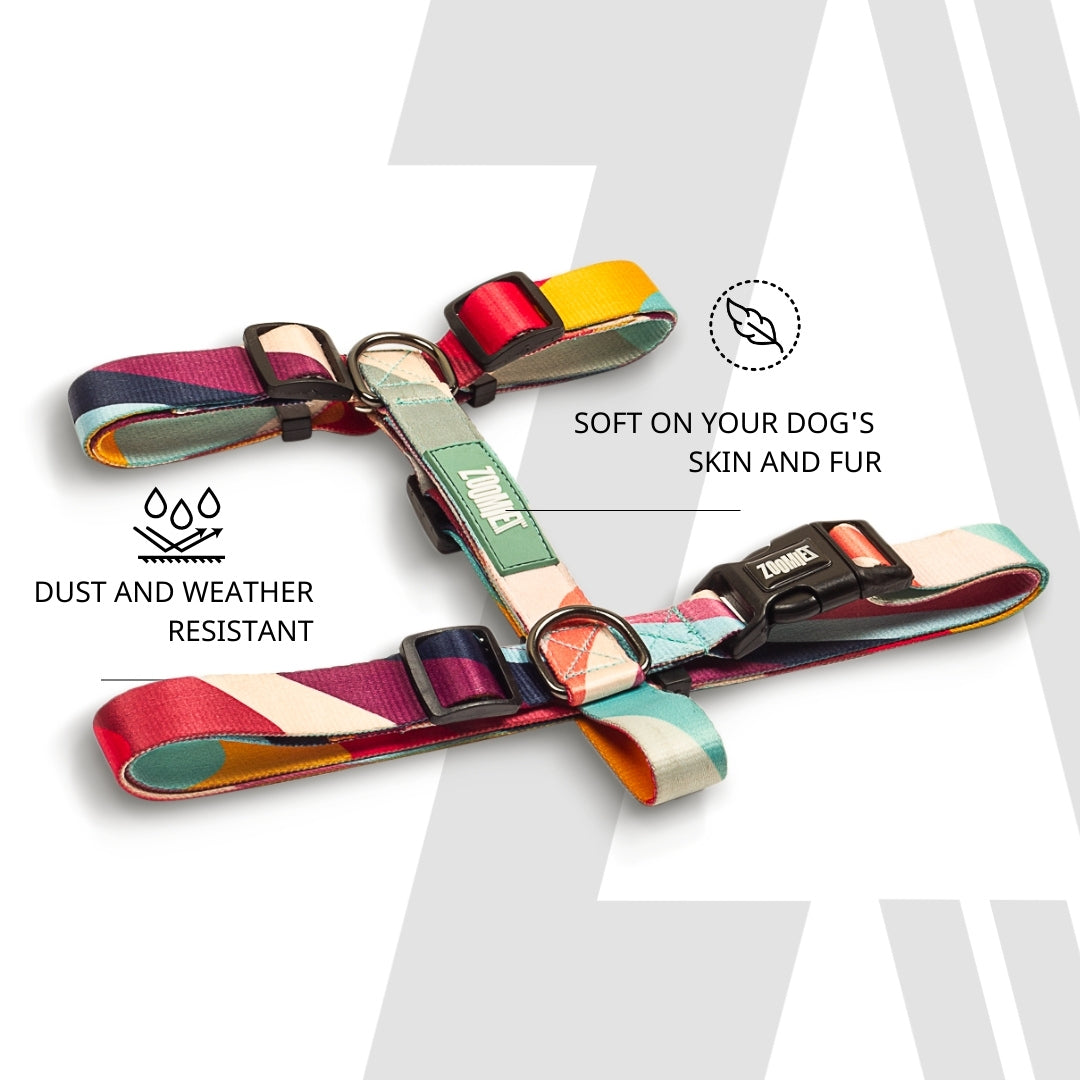 Zoomiez Printed H-Harness For Dogs - Swirl