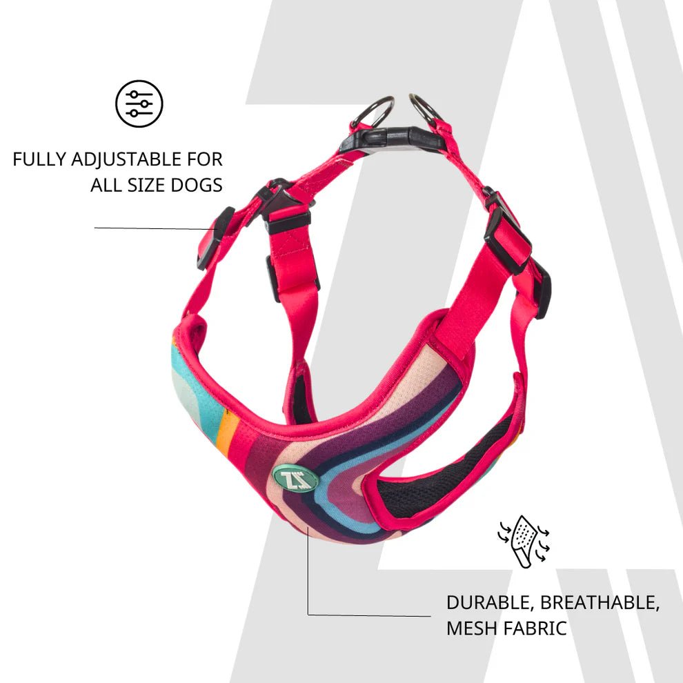 Zoomiez Adjustable Soft Mesh Cat Harness - Swirl