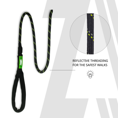 Zoomiez Tuff Leash Rope Dog Leash - Black