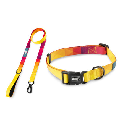 Zoomiez Printed Dog Collar & Leash Co-ord Set - Solar