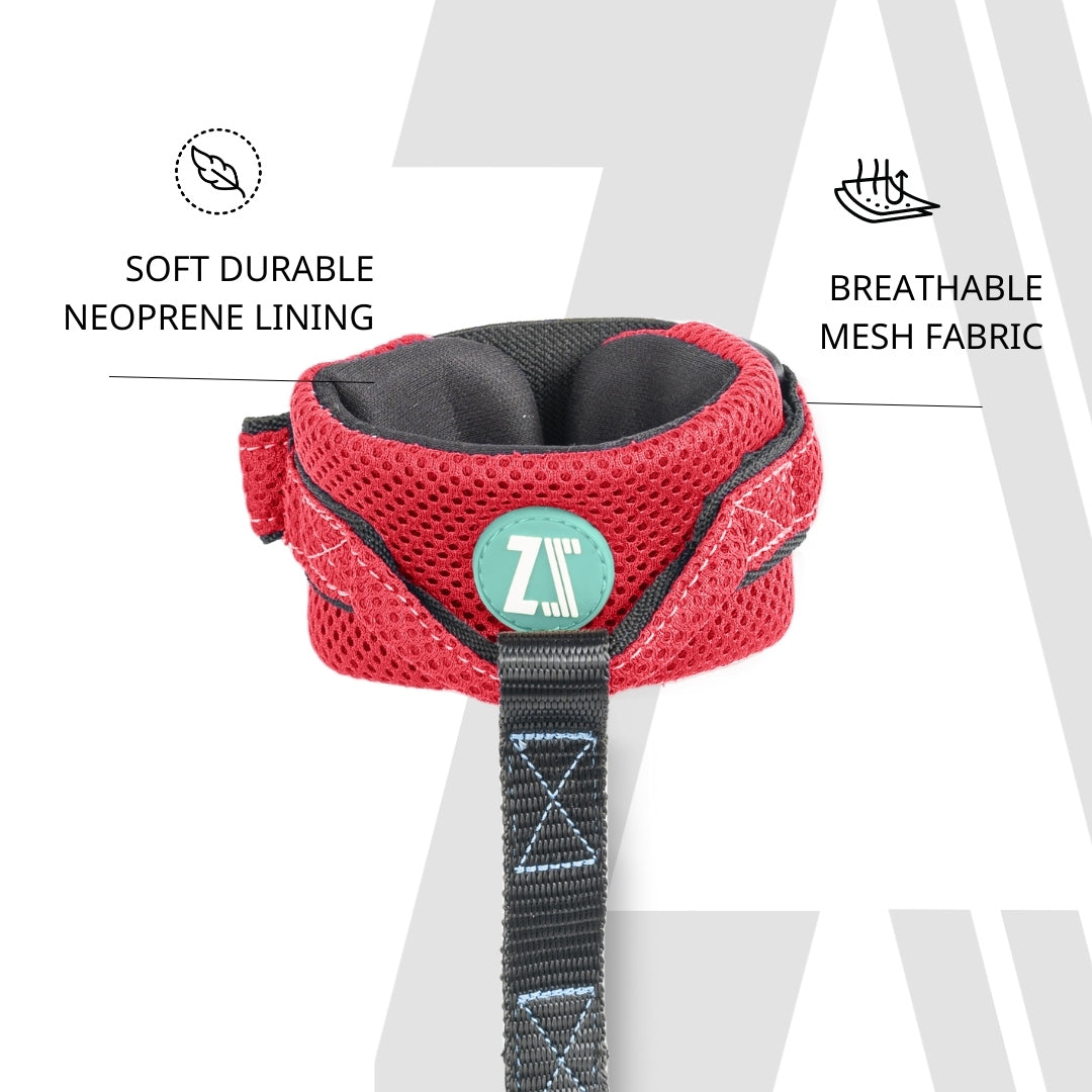 Zoomiez Hands-Free Mesh Dog & Cat Leash - Red