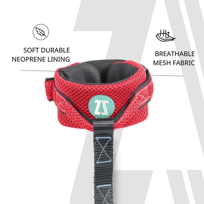 Zoomiez Hands-Free Mesh Dog & Cat Leash - Red