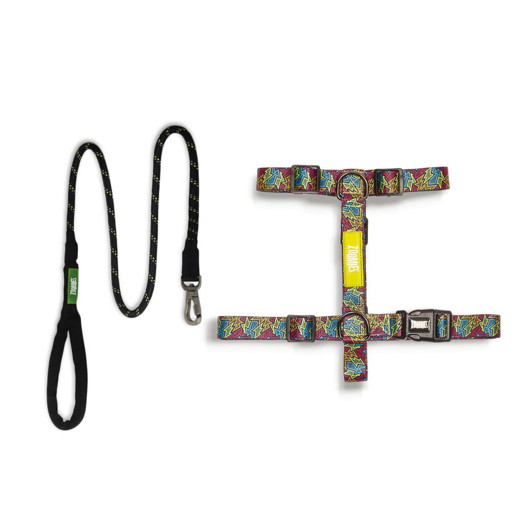 Zoomiez H-Harness & Tuff Leash Co-ord Set - Bolt