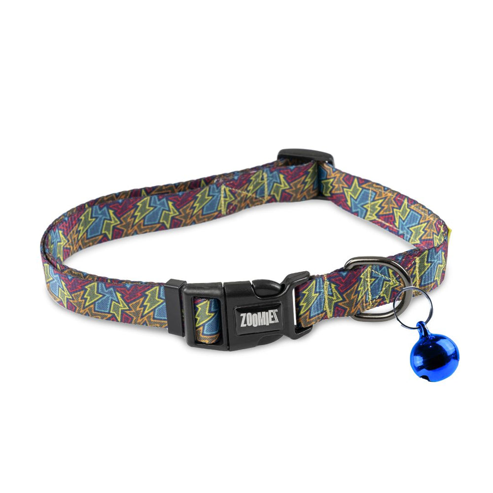 Zoomiez Printed Cat Collar with Bell - Bolt