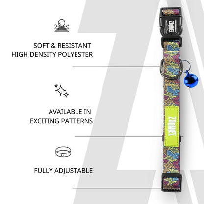 Zoomiez Printed Cat Collar with Bell - Bolt