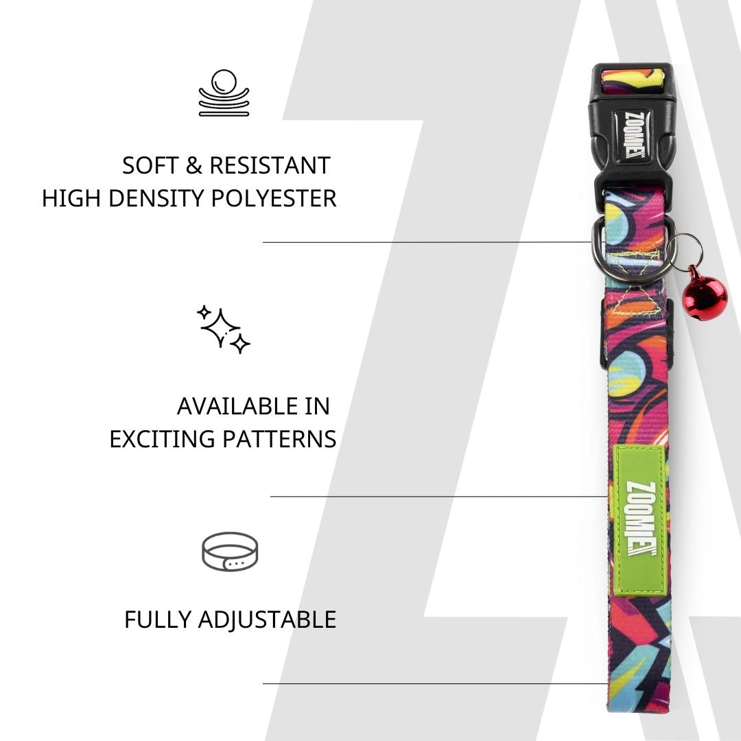 Zoomiez Printed Cat Collar with Bell - Drip