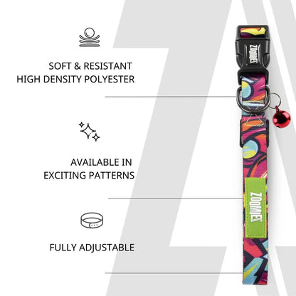 Zoomiez Printed Cat Collar with Bell - Drip