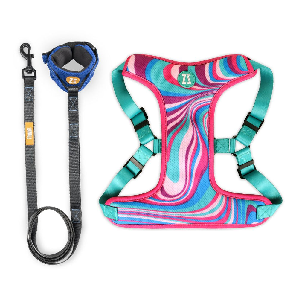 Zoomiez Adjustable Soft Mesh Cat Harness & Hands-Free Leash Co-ord Set - Fuse